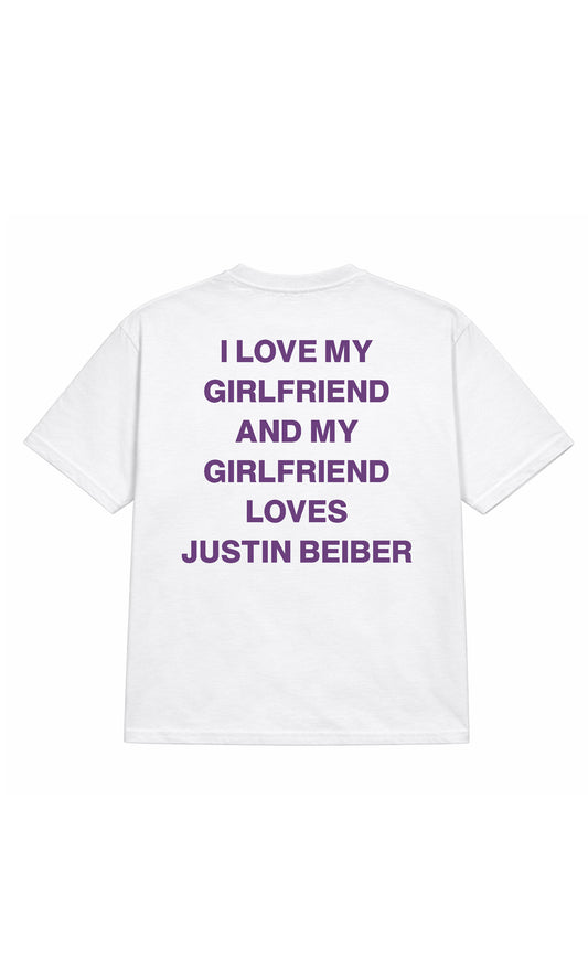 My Girlfriend lives Justin biber tee